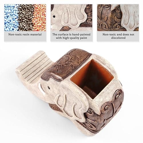 MOKANI Elephant Pencil Holder with Phone Stand, Elephant Gifts for Women Multifunctional Pen Holder Office Desk Organizer Desk Accessories Desk Decor Decorations Thanksgiving Christmas thumbnail 5