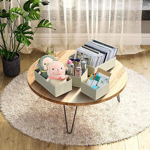 DIMJ Set of 12 Drawer Organizers Foldable Organizers and Storage Fabric Wardrobe Clothes Organizer Multifunctional Storage Box for Clothes, Bra,(Beige) thumbnail 8