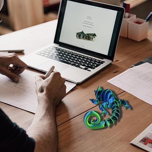 SIPWATE 3D Printed Animals - Articulated Chameleon Toys, Flexible Animals Toy Statue,Movable Joints,Fidget Toys, Desk Home Office Decor, Birthday Halloween thumbnail 2