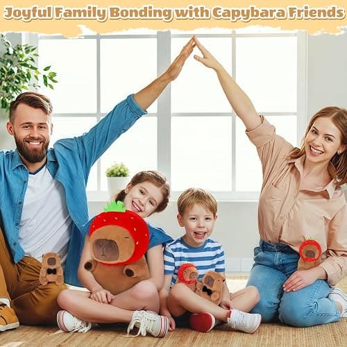 Achwishap 5pcs Capybara Plush, 18” Capybara Stuffed Animal Mommy & 4 Babies | Cute Capybara Plushies Family Set, Kawaii Capybara Plush Toys, Soft Hugging Pillow Birthday Gifts for Kids Girls Boys Adults thumbnail 2