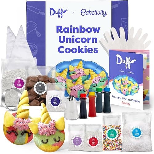 Baketivity x Duff Goldman Unicorn Cookies Kids Baking Kit | Cooking Kits with Premeasured Ingredients, Decorating Supplies, STEM Activities for Girls and Boys Ages 6-12 - Image 1