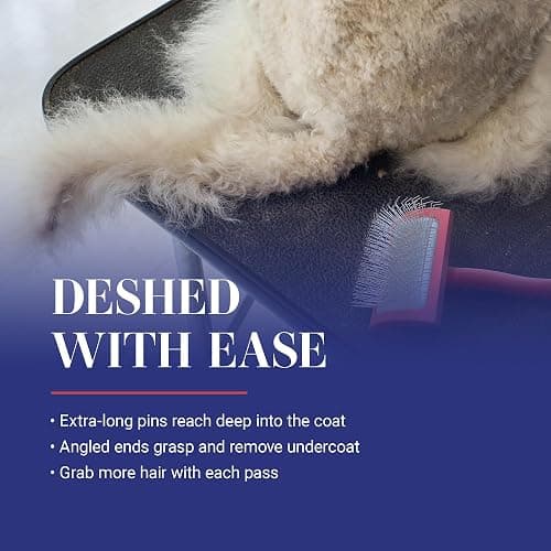Chris Christensen Big G Dog Slicker Brush for Dogs (Goldendoodles, Labradoodles, Poodles), Groom Like a Professional, Fluff Detangle Style, Saves Time Energy, Coral, Large thumbnail 5
