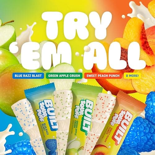 BUILT Bar Sour Puff Protein Bars - Variety Pack - 16g Protein Snack Bars with Collagen - Calorie Conscious & Gluten Free - 12 Count thumbnail 7