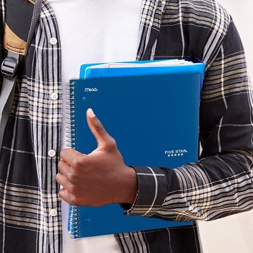 Five Star Spiral Notebook + Study App, 5 Subject, College Ruled Paper, 8-1/2" x 11", 200 Sheets, Fights Ink Bleed, Water Resistant Cover, White (72460) thumbnail 9