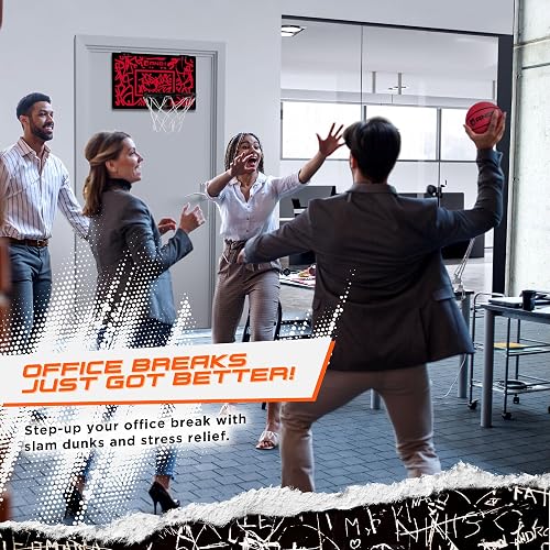 AND1 Over the Door Mini Basketball Hoop: 18x12 Shatterproof Backboard, 2 Mini Basketballs, and Hand Pump Included- Ultimate Indoor Basketball Accessory for Kids and Adults, No Tools Required thumbnail 5