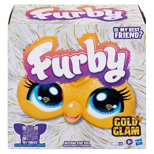 Furby Gold Glam Interactive Plush Toys for 6 Year Old Girls & Boys & Up, Voice Activated Animatronic, Speaks English & Furbish, White, Christmas Stocking Stuffers (Amazon Exclusive) thumbnail 3
