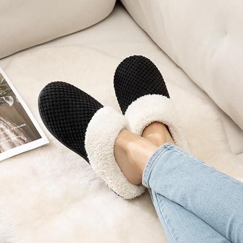 ULTRAIDEAS Women's Warm Winter House Shoes Slippers Memory Foam with Comfy Fleece, Fuzzy Slip-on Indoor Outdoor thumbnail 2