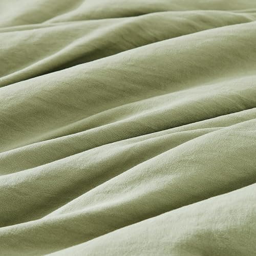 WRENSONGE Twin Comforter Set- 5 Pieces Sage Green Bed in a Bag, All Season Twin XL Bedding Sets with 1 Fitted Sheet, 1 Flat Sheet, 1 Pillow Sham and 1 Pillowcase - Sage Green - 5Pcs-Twin/Twin XL(66"*90") thumbnail 4