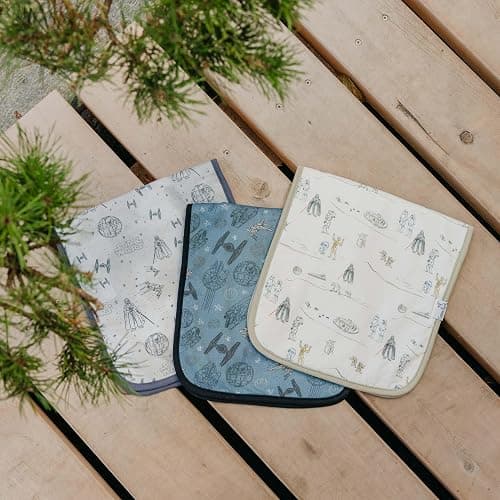 Copper Pearl Baby Burp Cloth Large 21''x10'' Size Premium Absorbent Triple Layer 3-Pack Gift Set Tatooine thumbnail 8