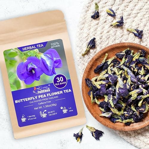 FullChea - Butterfly Pea Flower Tea Bags, 30 Teabags, 1.3g/bag - Premium Dried Butterfly Pea, Cultivated From Thailand - Non-GMO - Caffeine-free Herbal Tea thumbnail 3