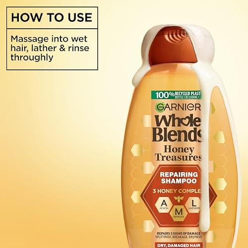 Garnier Whole Blends Honey Treasures Repairing Shampoo and Conditioner Set for Dry, Damaged Hair, 22 Fl Oz (2 Items), 1 Kit (Packaging May Vary) thumbnail 6
