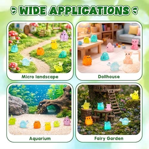 150 Pcs Mystery Bag Mini Resin Animals, Glow in The Dark Figures Blind Bags, Forest Variety Pack, Miniature Figurines for DIY Crafts, Micro Landscape Fairy Garden Decor, Party Favors, Gifts (Animals) thumbnail 5