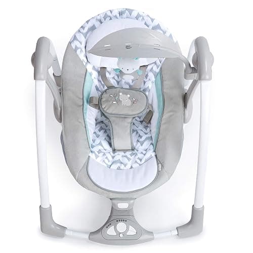 Ingenuity ConvertMe 2-in-1 Compact Portable Automatic Baby Swing & Infant Seat, Battery-Powered Vibrations, Nature Sounds, 0-9 Months 6-20 lbs (Raylan) | Electric Swing to Infant Seat, 5 Swing Settings, Battery-Saving Vibrations, Nature Sounds, USB PowerAdapt Cord, 6-20 lbs thumbnail 15