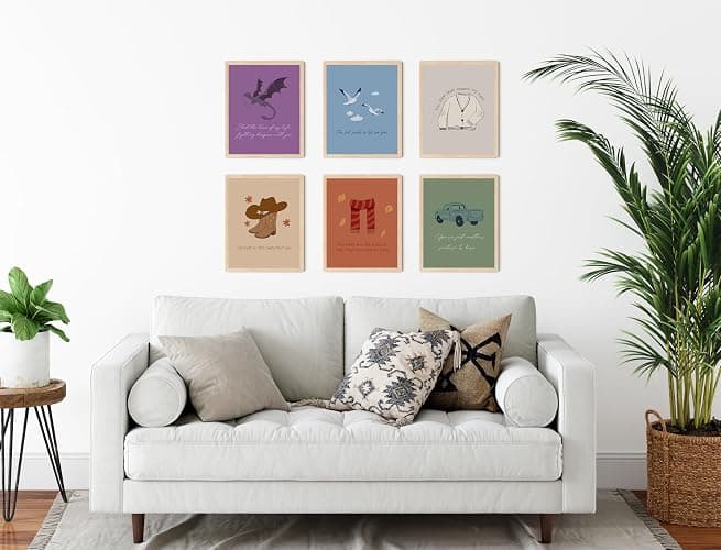 TwoDays Taylor Music Inspired Posters, Eras Album Wall Art for Fans Gifts, Song Lyrics Room Decor for Bedroom. (8" X 10", Set of 6, UNFRAMED) thumbnail 6