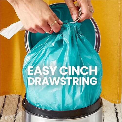 Glad Small Trash Bags, Great for Office, Bathrooms and Bedroom Bins, Bahama Bliss Scented Garbage Bags, Odor Resistant with Drawstring, Febreze Freshness, 4 Gallon Trash Bags, 80 Count thumbnail 2