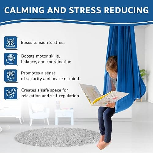 Bradoro Double Layer Reversible Sensory Swing| Outdoor and Indoor Swing For Kids and Adults Up to 260 lbs | Autism Cocoon Swing | Kids Sensory Swing thumbnail 7