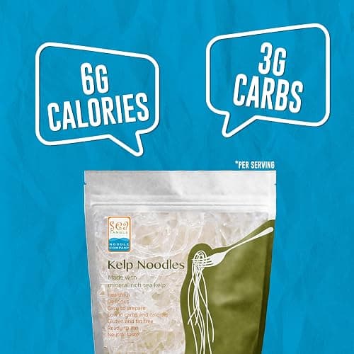 Sea Tangle Kelp Noodles (12oz) - Low Calorie Asian Noodles for Healthy Noodle Dishes - Gluten Free, Keto Noodle Sub for Rice Noodles, Glass Noodles, Pad Thai Noodles, Vermicelli thumbnail 2