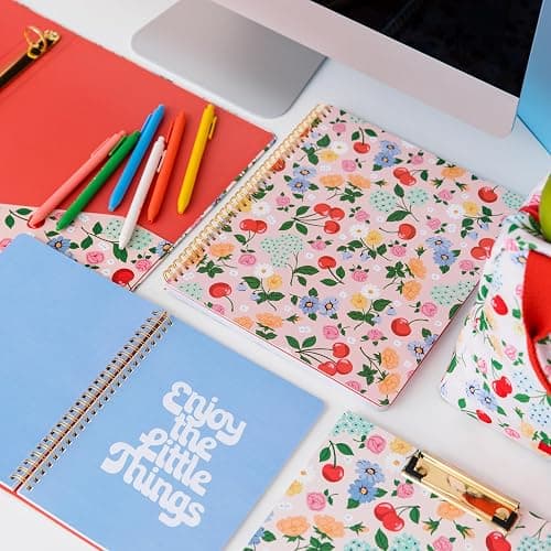 ban.do Hardcover 3 Ring Binder with 1 Inch Rings, School and Office Organizer for Letter Size Paper, Flowers and Fruit thumbnail 6