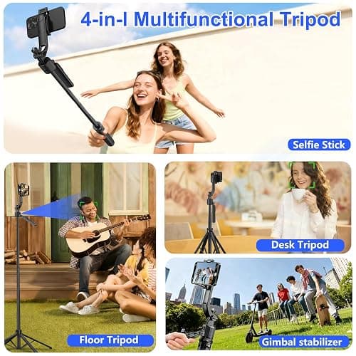 Auto Face Tracking Tripod for iPhone with Light 63” Selfie Stick Tripod Stand Follows Your Movement 360° Phone Camera Tripod with Wireless Remote for Content Creator Vlog Live Stream Video Recording thumbnail 5