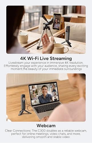 SJCAM C300 4K Action Camera,64GB Magnetic Body Cam & Handheld Detachable Design, Vlogs for Content Creators YouTube Streaming,7Hour Power,Stabilization,Waterproof,Black thumbnail 5