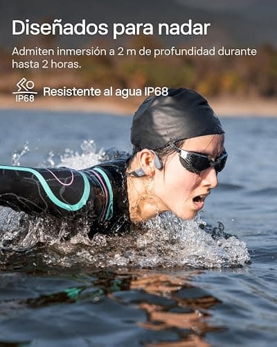 SHOKZ OpenSwim Pro Auriculares Conducción Ósea Natación, Inalámbricos Bluetooth 5.4 Open-Ear Deportivos, Impermeables IP68, 32GB MP3, Carga Inalámbrica, Mics. Cancelación Ruido, 9H de Autonomía, Gris thumbnail 3