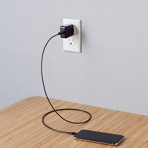 Amazon Basics 12W One-Port USB-A Wall Charger (2.4A) for Phones (iPhone 15/14/13/12/11/X, Samsung, and more), non-PPS, Black thumbnail 5