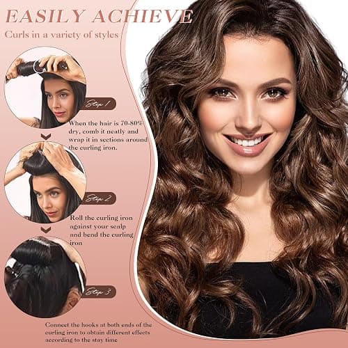 NUNFLUE Heatless Hair Curlers Set- 4Pcs Soft Hair Curlers to Sleep In, No Damage Velvet Curling Rods with Silk Scarf, No Heat Overnight Curls - For All Hair Types thumbnail 4