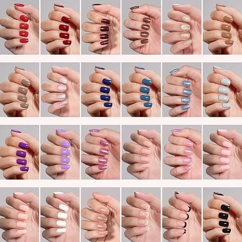 Beetles Press On Nails Kit - Bubble Pop | 720Pcs 24 Colors Short Square Press On Nails | 15 Sizes French Glossy Glitter With Nail Glue & Nail Tabs Stickers, Fake Nails Kit Art For Women thumbnail 3