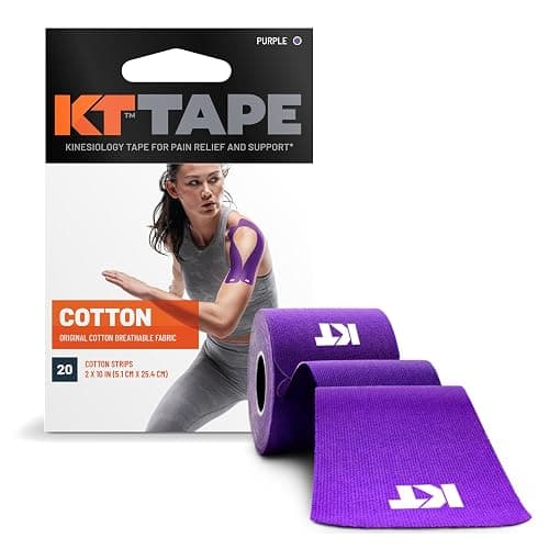 KT Tape, Original Cotton, Elastic Kinesiology Athletic Tape, 20 Count, 10” Precut Strips - Image 1