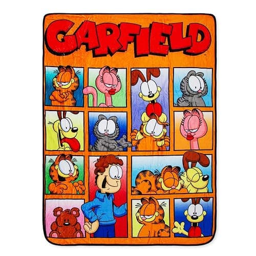 Surreal Entertainment Garfield and Friends Fleece Throw Blanket | Soft Polyester Cover for Sofa, Bed | 45 x 60 Inches - Image 1