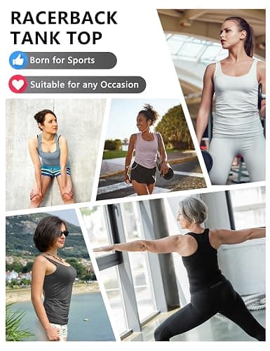 Dalavch 5 Pack Women's Workout Racerback Tank Tops Crop Spandex Yoga Athletic Running Gym Sports Tops for Women thumbnail 6