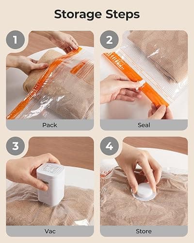 BAGSMART Travel Vacuum Bags with Rechargeable Electric Pump, 18PC Kit | Heavy-duty PA+PE material, Bonus Shoe, Laundry & Toiletry Bags, Save 80% Space Ideal for suitcase packing, travel & home. thumbnail 7