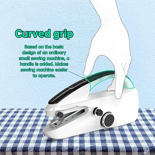 Handheld Sewing Machine,Two dear,Mini sewing machine,Easy to Use and Fast Stitch Suitable for Clothes,Fabrics, DIY Home Travel Electric Handheld Sewing Machine.(Black) thumbnail 7