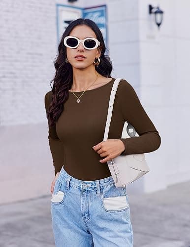 Ekouaer 3 Pack Womens Long Sleeve Shirts Boat Neck Ribbed Thermal Undershirts Lightweight Basic Top XS-XXL thumbnail 3