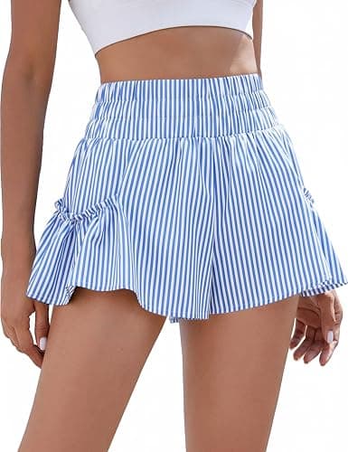 BMJL Womens High Waisted Shorts Athletic Running Shorts Workout Gym Quick Dry Flowy Shorts with Pockets - Image 1