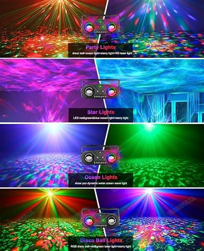 Ocean and Pattern Light Show Disco Ball Party Light with Sound Activated DJ Star Projection for KTV Club Christmas Festival Gifts thumbnail 2