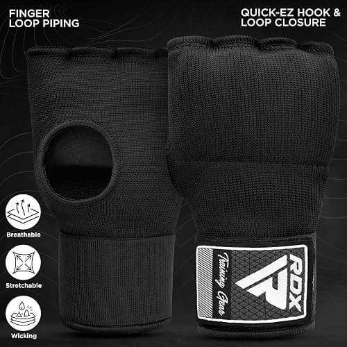 RDX Gel Boxing Hand Wraps Inner Gloves Men Women, Quick 100cm Long Wrist Straps, Elasticated Padded Fist Under Mitts Protection, Muay Thai MMA Kickboxing Martial Arts thumbnail 4