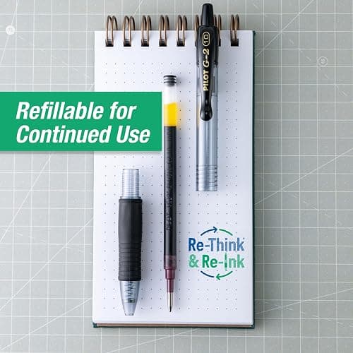 PILOT G2 Premium Rolling Ball Gel Pens, 1.0 mm, Black Ink, 2-Pack thumbnail 5
