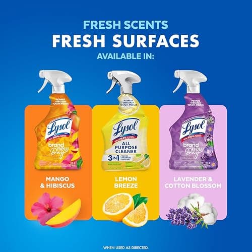 Lysol All Purpose Cleaner Spray, Multi-Purpose Disinfecting Spray, Kitchen & Bathroom Cleaner, Lemon Breeze Scent, 32 Fl Oz thumbnail 5