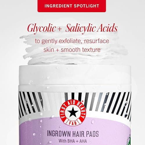 First Aid Beauty - Ingrown Hair Pads with BHA + AHA - Aftershave Treatment Pads to Help Prevent Razor Bumps for Men & Women - Exfoliate Underarms & Bikini Area - Compostable for Daily Use - 28 Pads thumbnail 7
