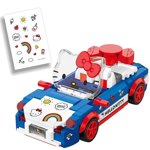 Brickcraft Officially Licensed Sanrio Hello Kitty Convertible Car Building Set, 294-Piece Multicolor Brick Kit with Detailed Character Face, Sticker Sheet Included thumbnail 2