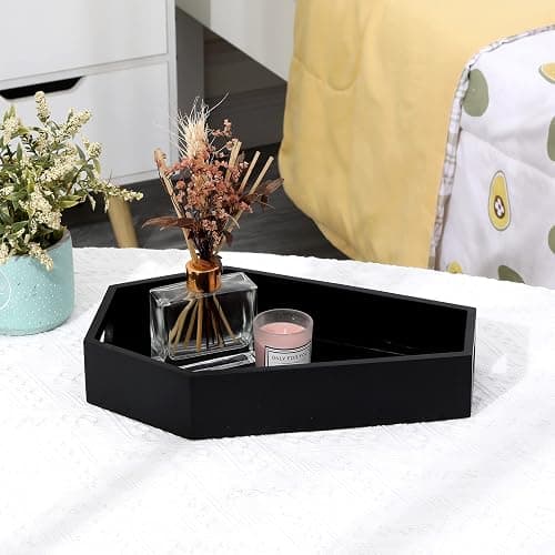 ZJPZYXDHZFC Gothic Coffin Decor Gothic Wooden Makeup Organizer for Vanity,Spooky Halloween Decor for Bathroom,Living Room or Bedroom Witchy Gifts for Women-Black thumbnail 2