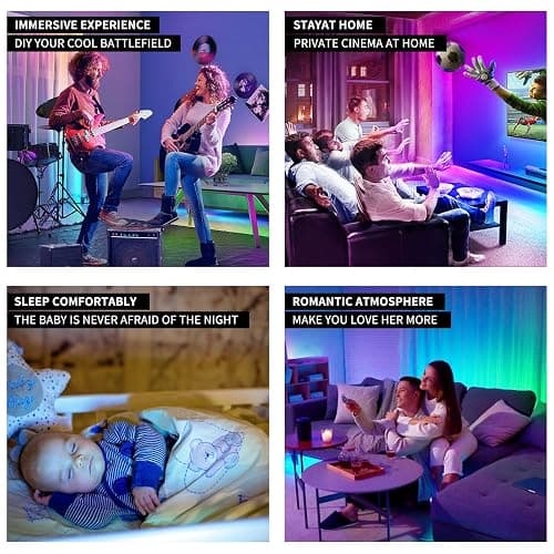 Bonve Pet LED Strip 30M,Bluetooth RGB LED Streifen,Farbwechsel LED Lichterkette 30M mit Fernbedienung und App,Led Leiste Musik Sync,Timer-Einstellung,LED Band für Gaming Zimmer, Room, Küche,Party thumbnail 7