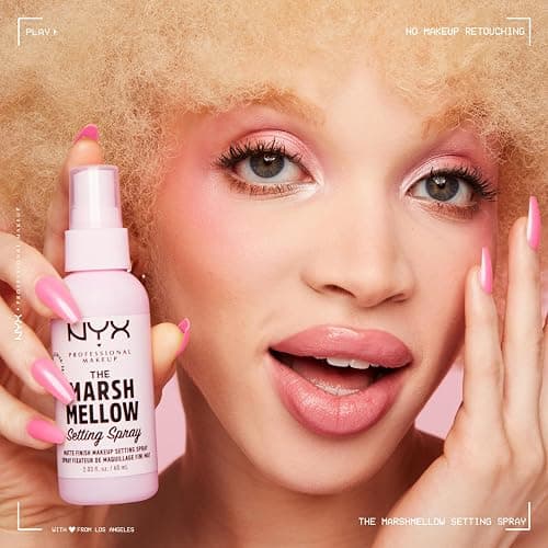 NYX Professional Makeup Marshmellow Matte Setting Spray, With MARSHMELLOW ROOT, 10-in-1 Makeup Extending Benefits, 16H wear, Smoothes, Reduces Shine, Minimizes pores, Smudge-resistant, Vegan formula thumbnail 5