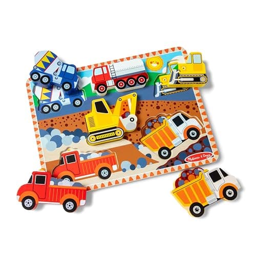 Melissa & Doug Construction Vehicles Wooden Chunky Puzzle (6 pcs) - FSC Certified thumbnail 4