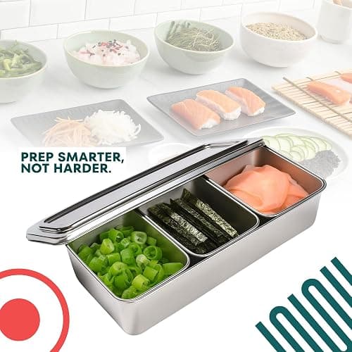 Smart Sushi Chef Mise en Place Containers Set, Stainless Steel Containers With Lids for Spices, Seasonings & Ingredients, Stainless Steel Box Meal Prep Containers for Chefs, Available in 2–6 Packs (2) thumbnail 4