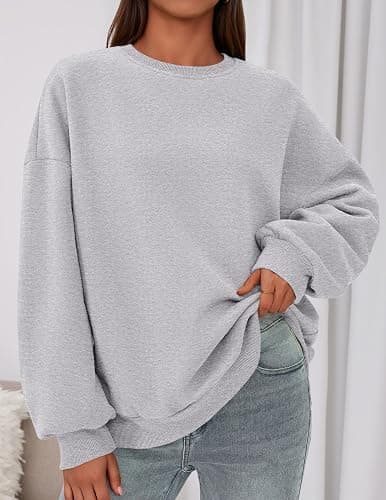 PRETTYGARDEN Womens Oversized Crewneck Sweatshirt | Soft Fleece Lined Long Sleeve Pullover, Loose Casual Fit, Workout Lounge Wear Daily Airport Outfits, 2026 Fall Winter Fashion thumbnail 2
