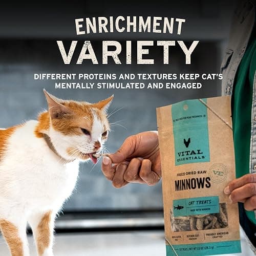 Vital Essentials Minnows Cat Treats, 0.5 oz | Freeze-Dried Raw | Single Ingredient | Grain Free, Gluten Free, Filler Free thumbnail 6