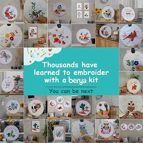 BERYA Cactus Embroidery Kit Including Video Step by Step Instructions Embroidery Hoop,Color Threads and Embroidery Scissors for Beginners-Handmade Needlepoint Kits for Adults thumbnail 8