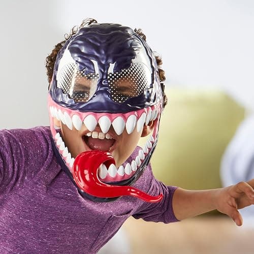 Marvel Spider-Man VenomVersus Venom Roleplay Mask For Kids Ages 5+, Creepy Costume Accessory With Movable Tongue Feature & Adjustable Strap, Great Gift For Kids thumbnail 4